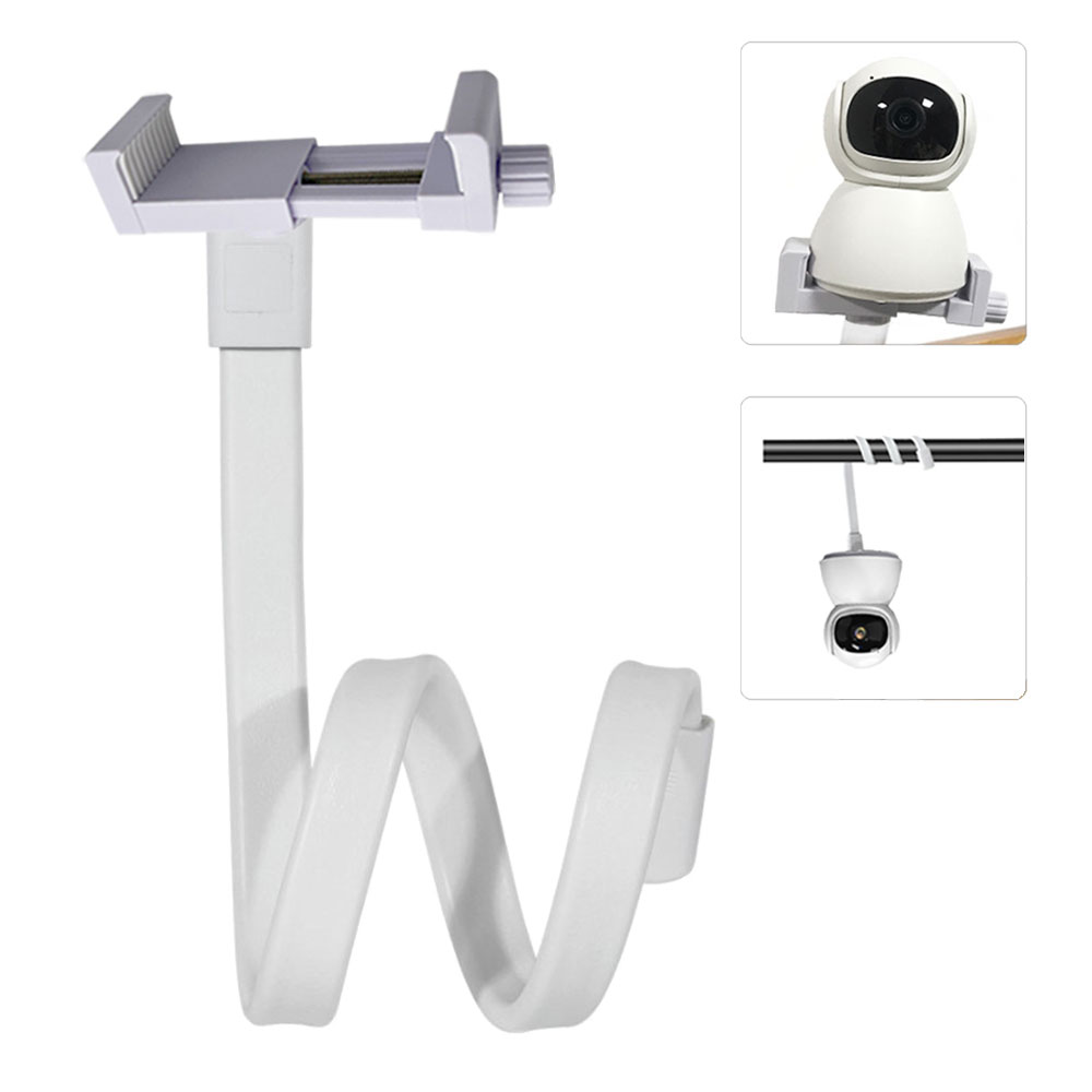 Wearable Baby Monitor - Universal Baby Monitor Holder ยาวสีขาวยืดหยุ่นซิลิโคนเด็กขาตั้งกล้อง, เหมาะสําหรับกล้อง