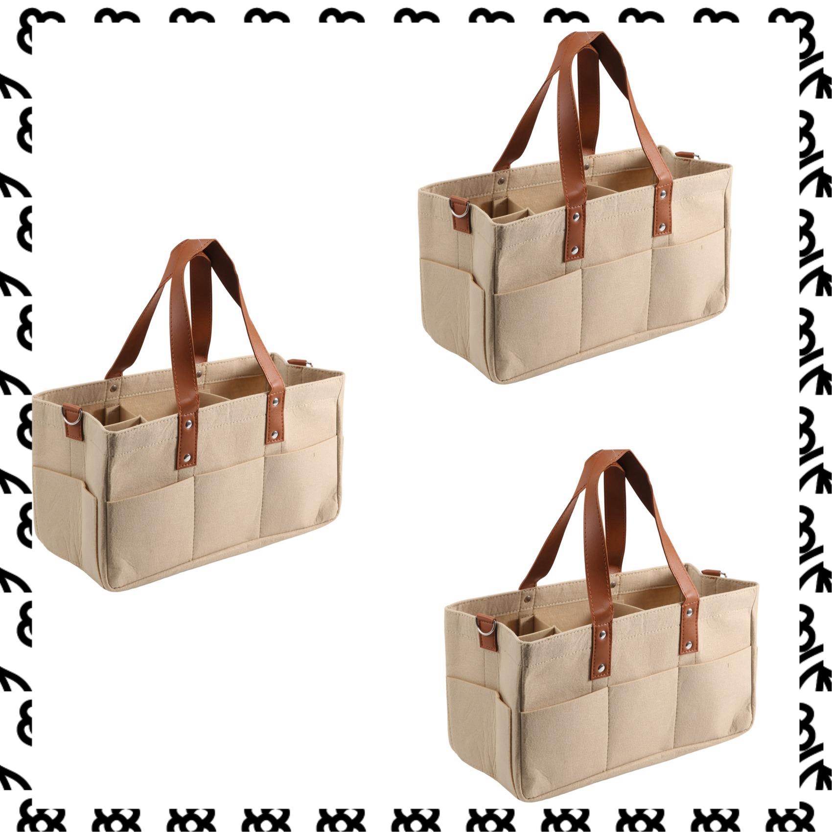 Baby Nursery Handles - ตะกร้าเก็บของเด็กอ่อน A07I 3X ทำจากผ้าสักหลาด พร้อมหูหิ้ว ใช้เป็นกระเป๋าใส่ผ้าอ้อมเด็ก