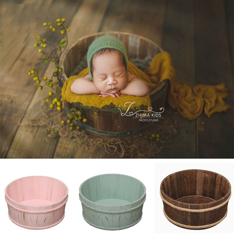 Baby Nursery Bed - ทารกแรกเกิดการถ่ายภาพ Props เฟอร์นิเจอร์การถ่ายภาพเด็กถ่ายภาพ Vintage วางเตียงไม้การถ่ายภาพตะกร้าเด็กของที่ระลึก