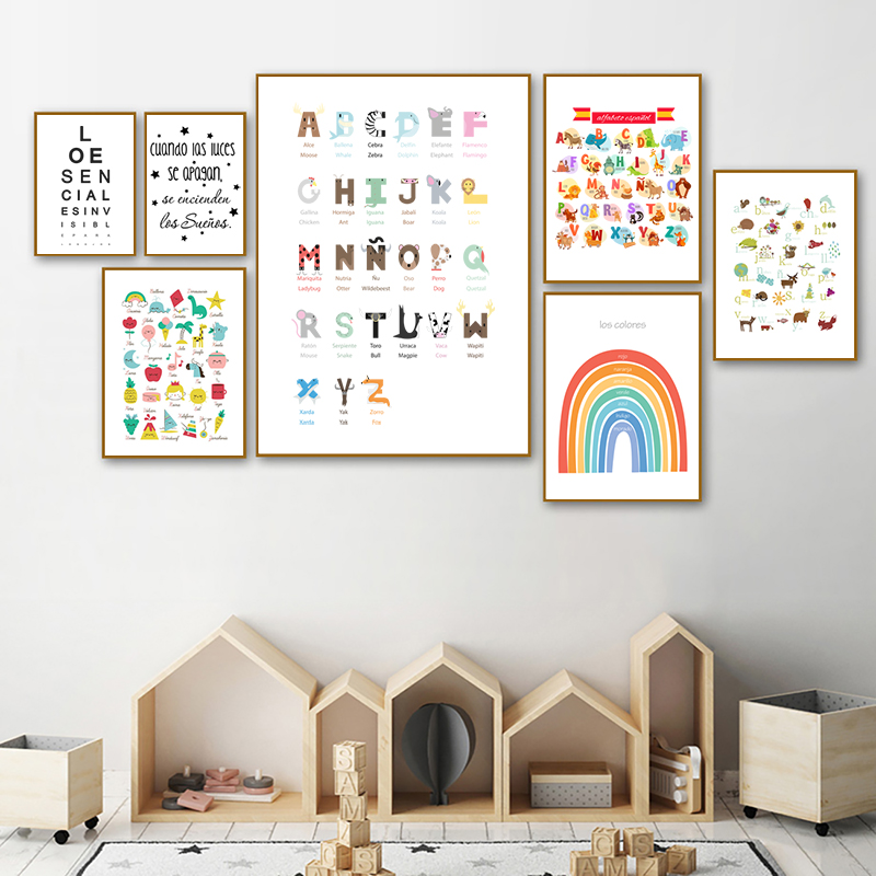 Baby Nursery In Spanish - สเปนเด็กห้องนอน Art Decor ภาพวาดผ้าใบ,The Dreams Come