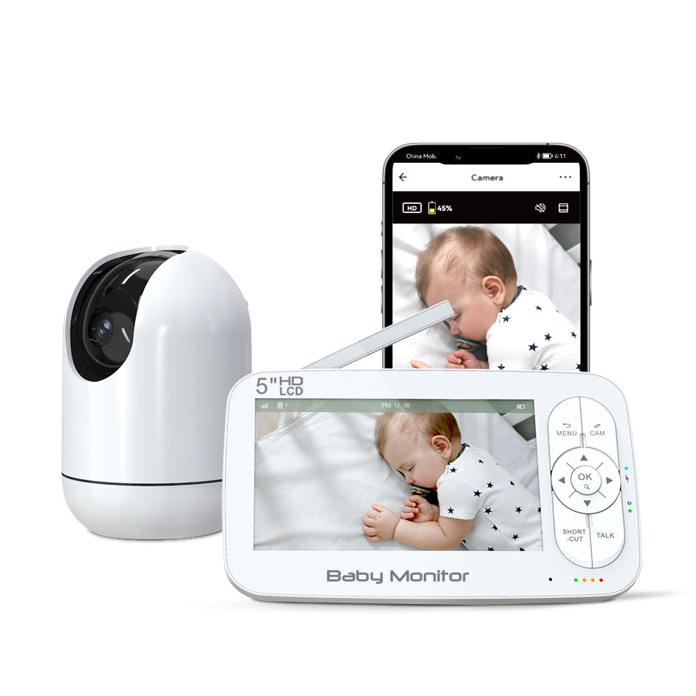 Wearable Baby Monitor - กล้องวงจรปิดไร้สายสำหรับเด็ก 5 นิ้ว 2MP 1080P ควบคุมผ่านแอพฯ