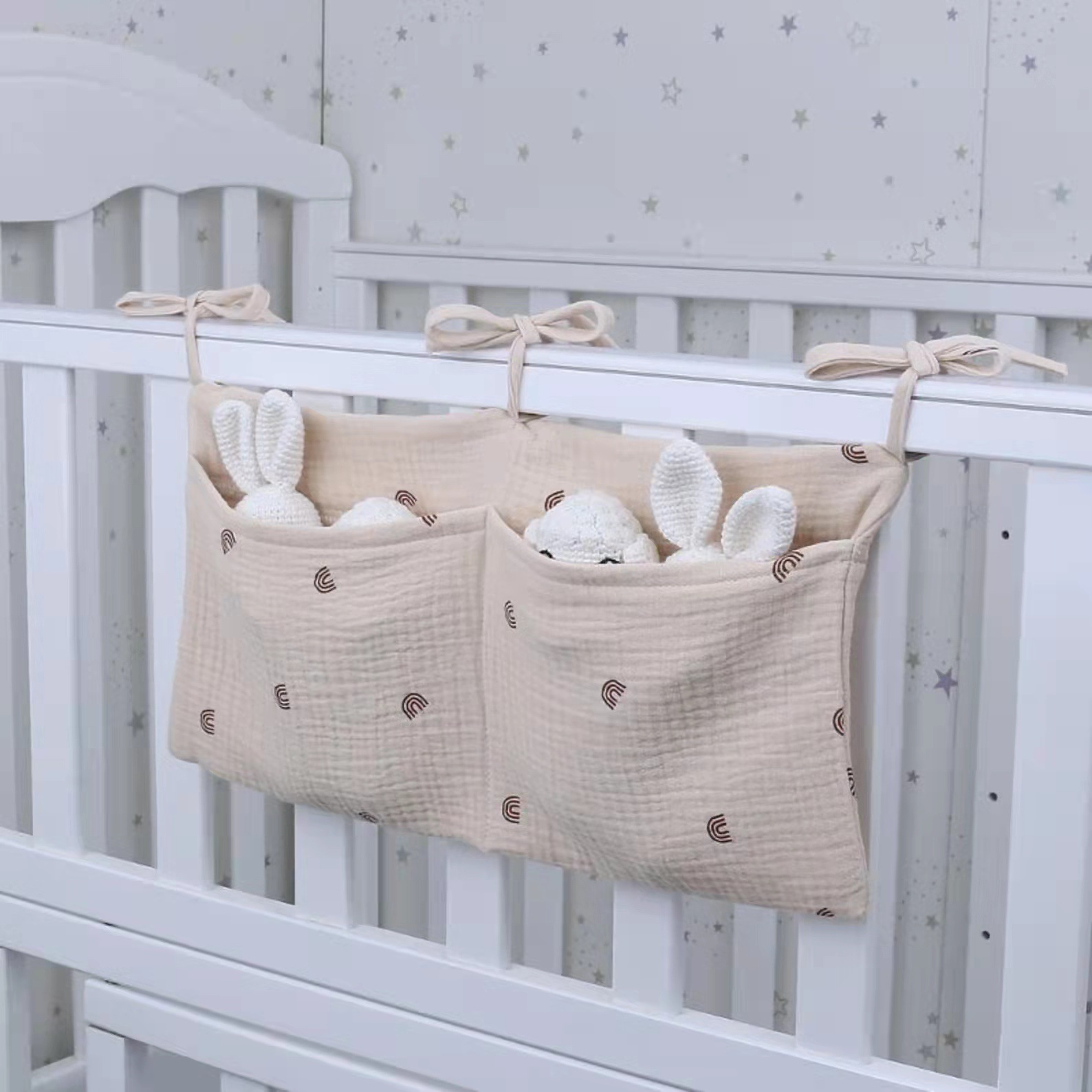 Baby Nursery Bed - แบบพกพาเด็กทารกกระเป๋าเก็บผ้าอ้อมOrganizer Multifunctionalทารกแรกเกิดหัวเตียงกระเป๋าผ้าอ้อมสําหรับเด็กทารกรายการผ้าปูที่นอน