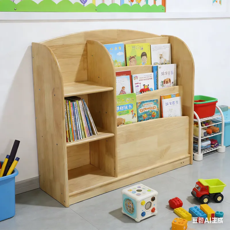 Baby Nursery Shelves - ตู้เก็บของเด็กทำจากไม้เนื้อแข็ง เฟอร์นิเจอร์เด็ก ชั้นวางของอเนกประสงค์ ปลอดภัยสำหรับใช้ในบ้าน โรงเรียน ห้างสรรพสินค้า