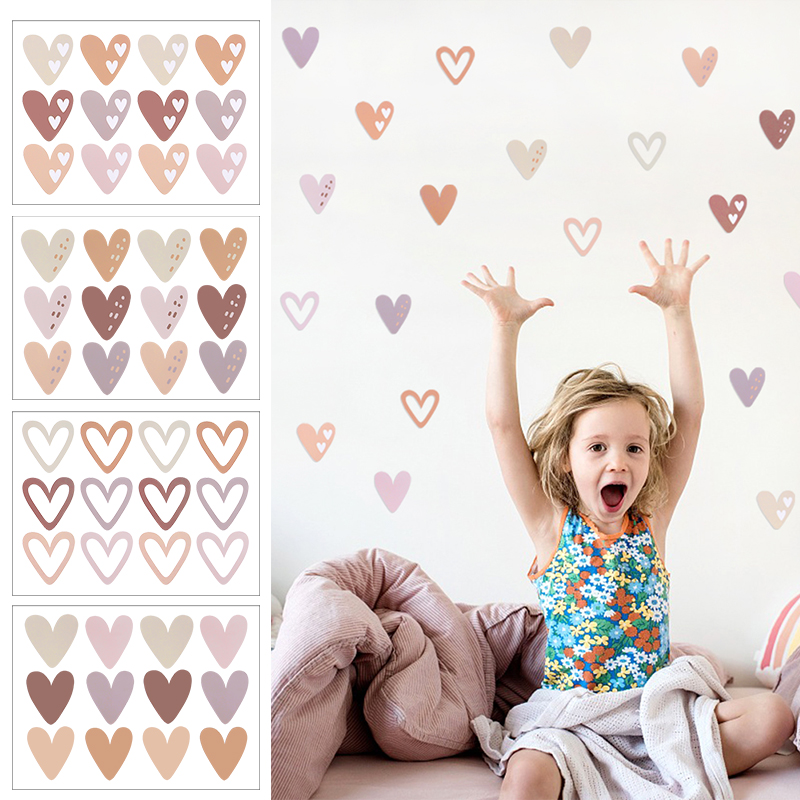 Baby Nursery Murals - สติกเกอร์ติดผนังรูปหัวใจและหลอดเลือด2ชิ้นสำหรับเด็กทารกหญิงเด็กผู้ชายห้องรูปลอกศิลปะบนผนังติดผนังไวนิลการตกแต่งบ้านห้องนอนเด็ก