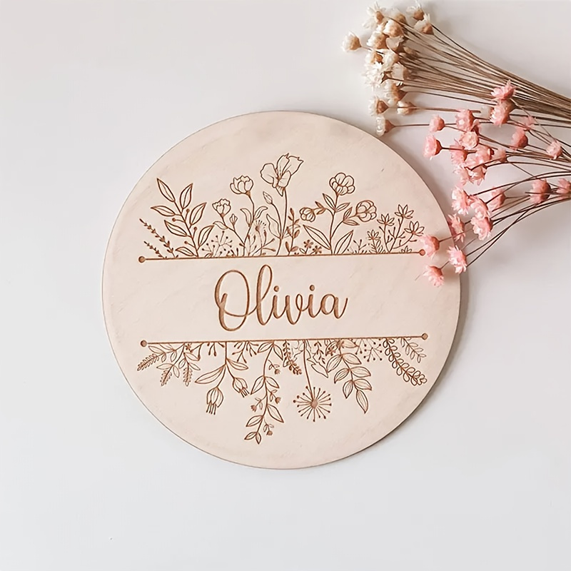 ป้ายชื่อสลักลายดอกไม้แบบส่วนตั - Baby Nursery Name Sign บทวิจารณ์และราคา