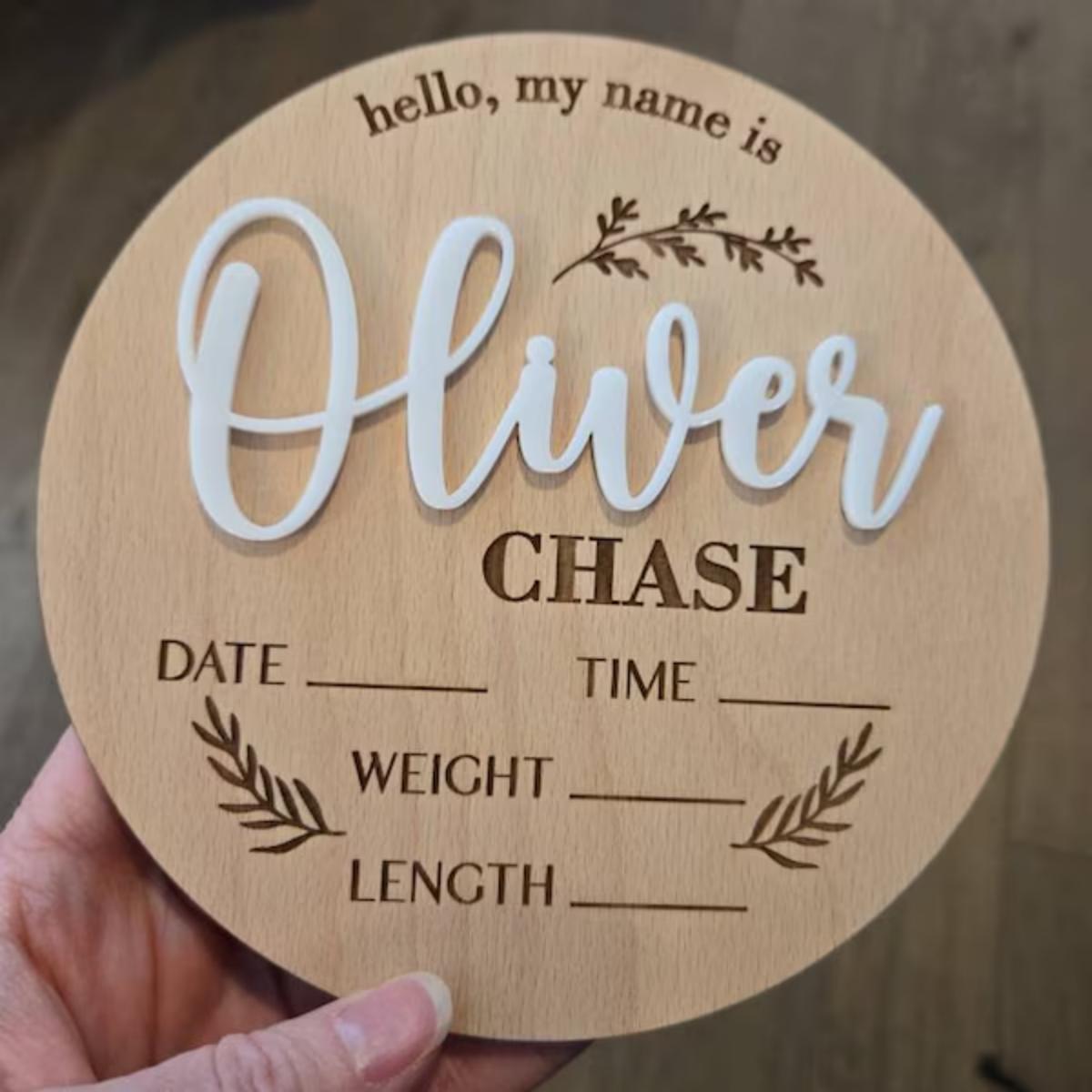 ป้ายประกาศข่าวดีสำหรับเด็ก 1 ช - Baby Nursery Name Sign บทวิจารณ์และราคา