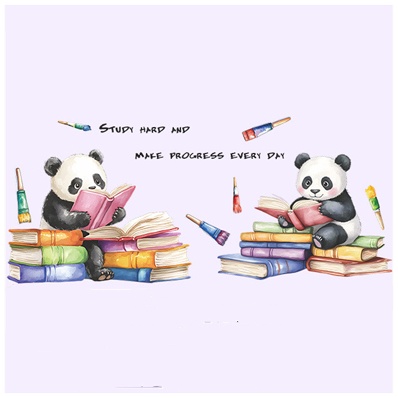 สติ๊กเกอร์ติดผนังลายแพนด้าน่าร - Baby Nursery Murals บทวิจารณ์และราคา
