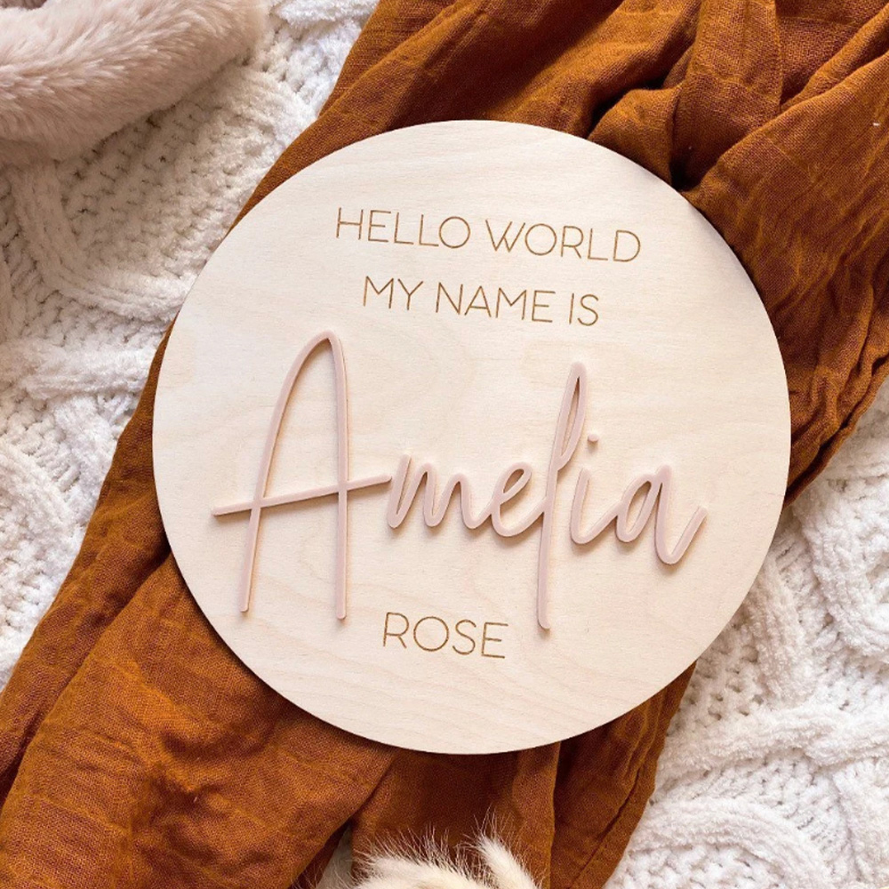 ป้ายชื่อไม้ส่วนตัว สวัสดีโลก - - Baby Nursery Name Sign บทวิจารณ์และราคา