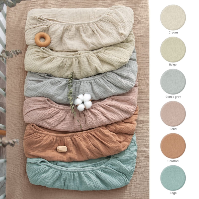 ผ้าปูเตียงผ้าฝ้ายมัสลินนุ่มระบ - Baby Nursery Bed บทวิจารณ์และราคา