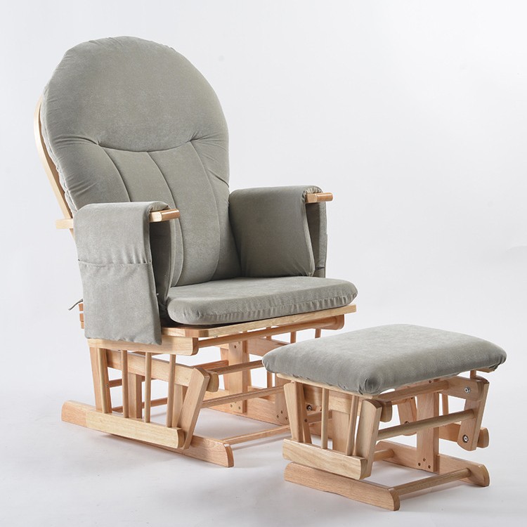 เก้าอี้โยกไม้สำหรับให้นมบุตรแบ - Baby Nursery Glider Recliner บทวิจารณ์และราคา