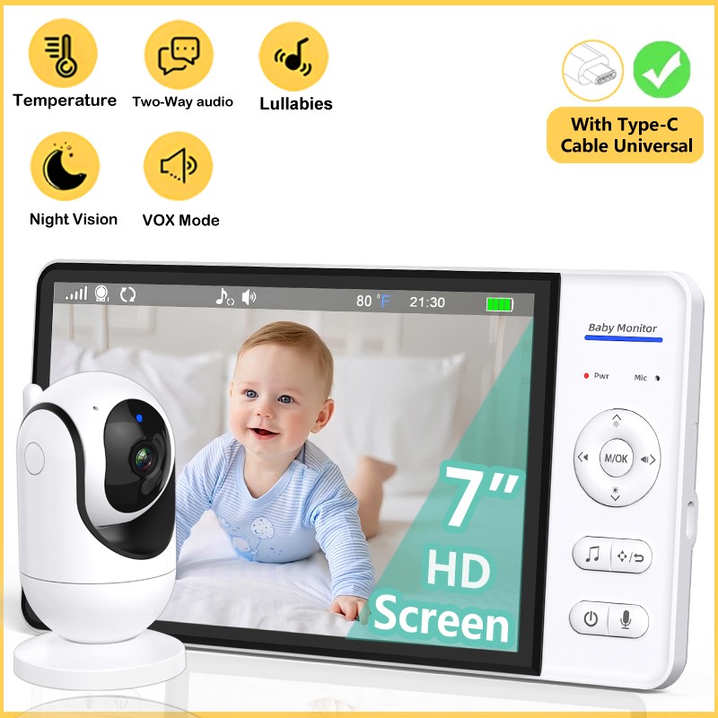 ไม่มี WiFi 7 นิ้ว Baby Monitor - Wearable Baby Monitor บทวิจารณ์และราคา
