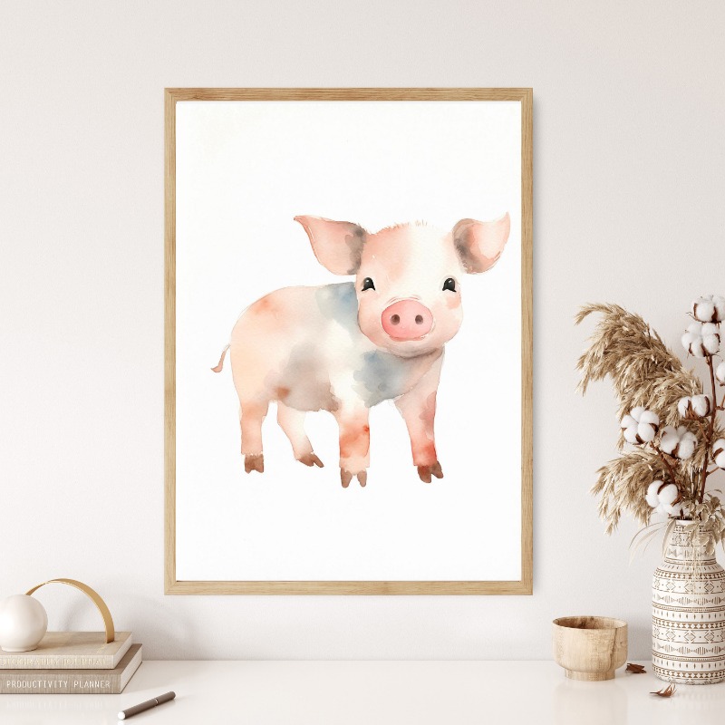 ภาพสัตว์ในฟาร์มสีน้ำโปสเตอร์รู - Baby Nursery Images บทวิจารณ์และราคา