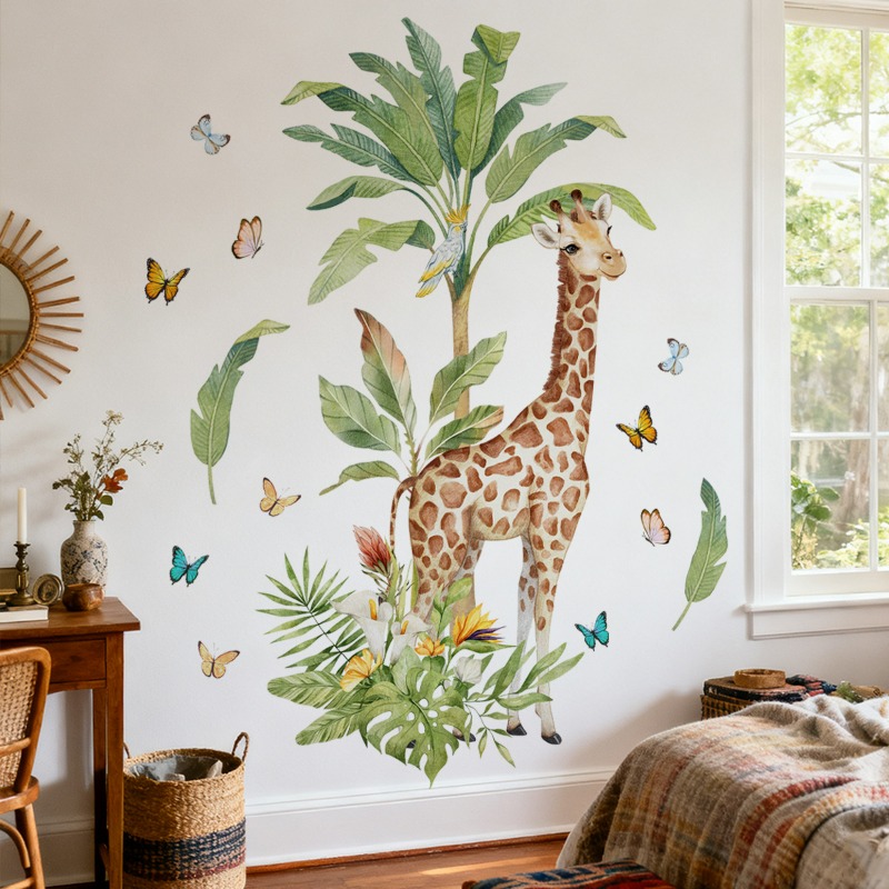 สติ๊กเกอร์ติดผนังรูปยีราฟขนาดใ - Baby Nursery Murals บทวิจารณ์และราคา