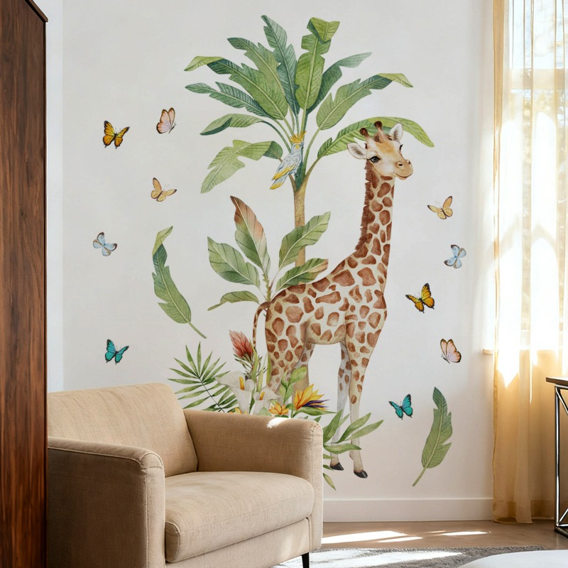 สติ๊กเกอร์ติดผนังรูปยีราฟขนาดใ - Baby Nursery Murals บทวิจารณ์และราคา