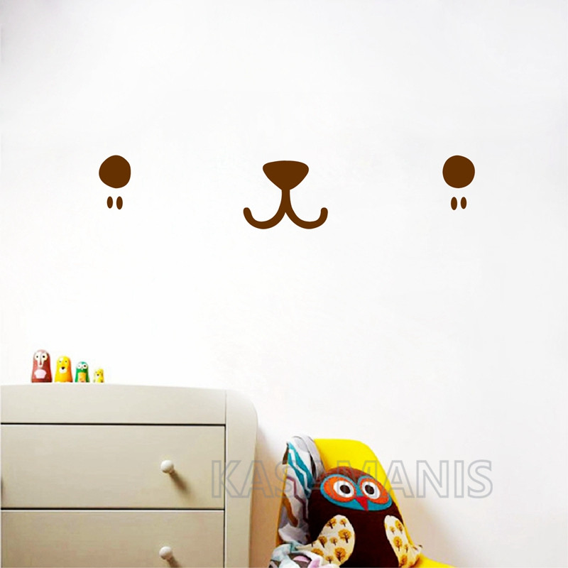 น่ารัก Kawaii Face Wall Art De - Baby Nursery Murals บทวิจารณ์และราคา