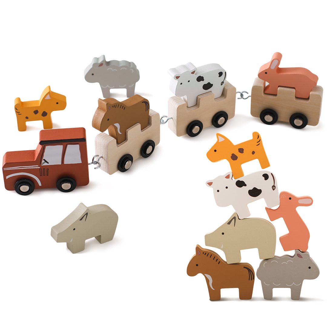 รถไฟไม้หลากสีสันพร้อมตุ๊กตาสัต - Baby Nursery Music บทวิจารณ์และราคา