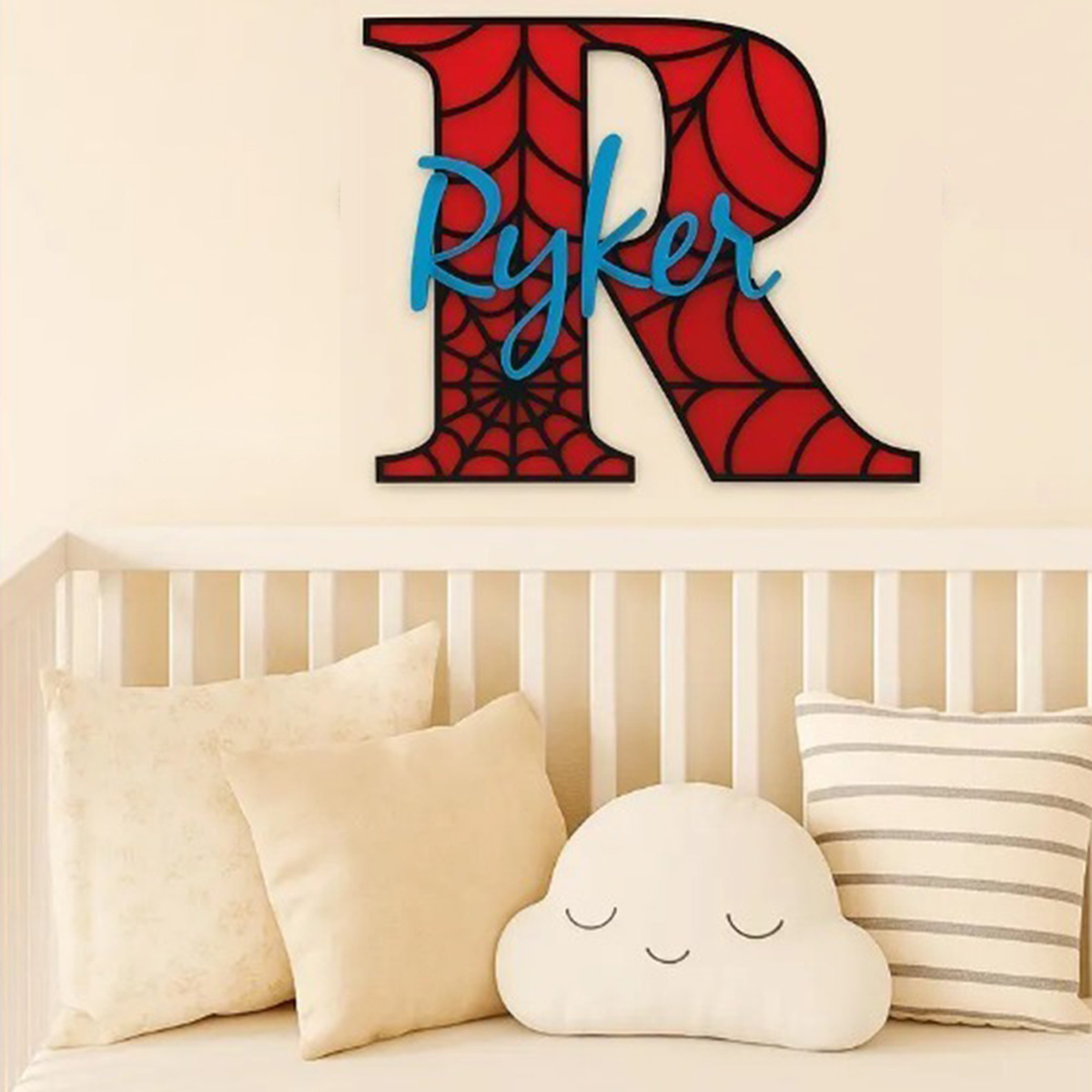 ป้ายแขวนชื่อแบบส่วนตัวลายใยแมง - Baby Nursery Name Sign บทวิจารณ์และราคา