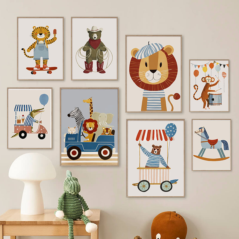 ภาพวาดการ์ตูนสัตว์ตลกๆ สำหรับต - Baby Nursery Images บทวิจารณ์และราคา