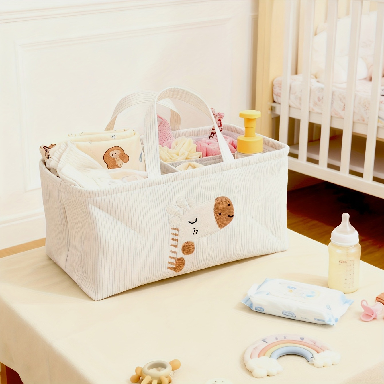 ตะกร้าผ้าพับได้ลายสิงโตน่ารักพ - Baby Nursery Handles บทวิจารณ์และราคา