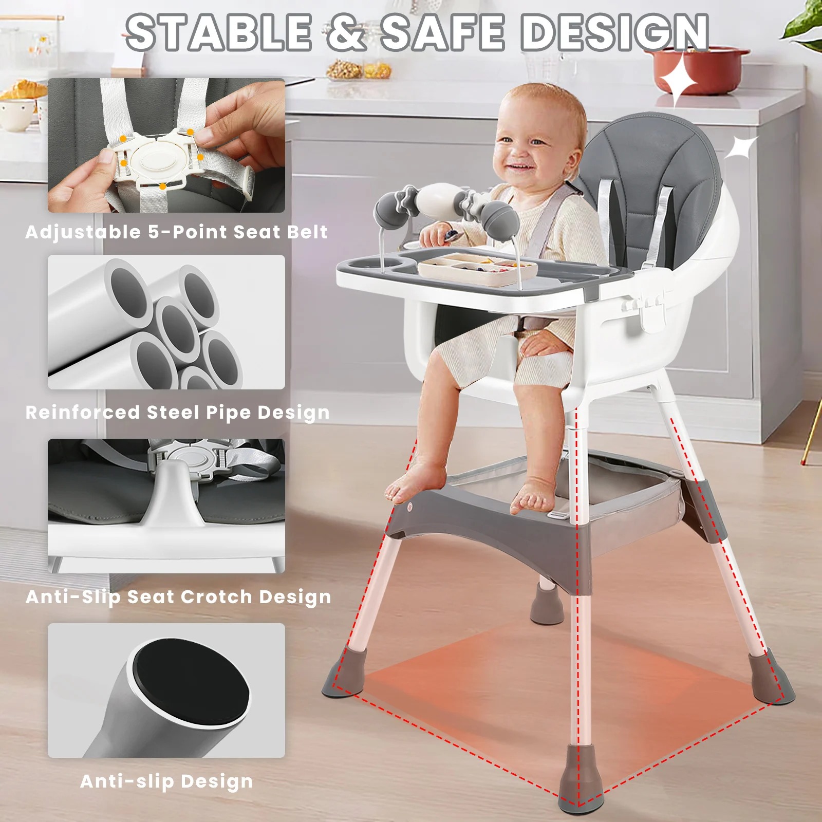 เก้าอี้สูงสำหรับเด็กปรับระดับไ - Baby Nursery Bed บทวิจารณ์และราคา