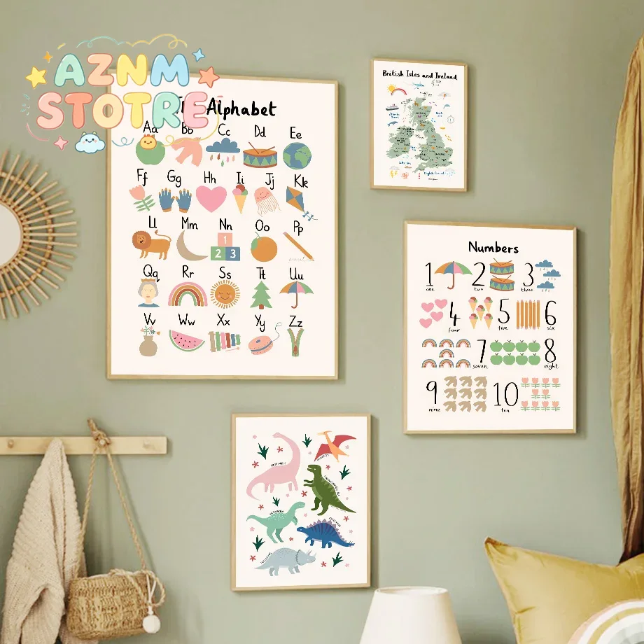 แผนที่โลกสัตว์ ไดโนเสาร์ ตัวอั - Baby Nursery Images บทวิจารณ์และราคา