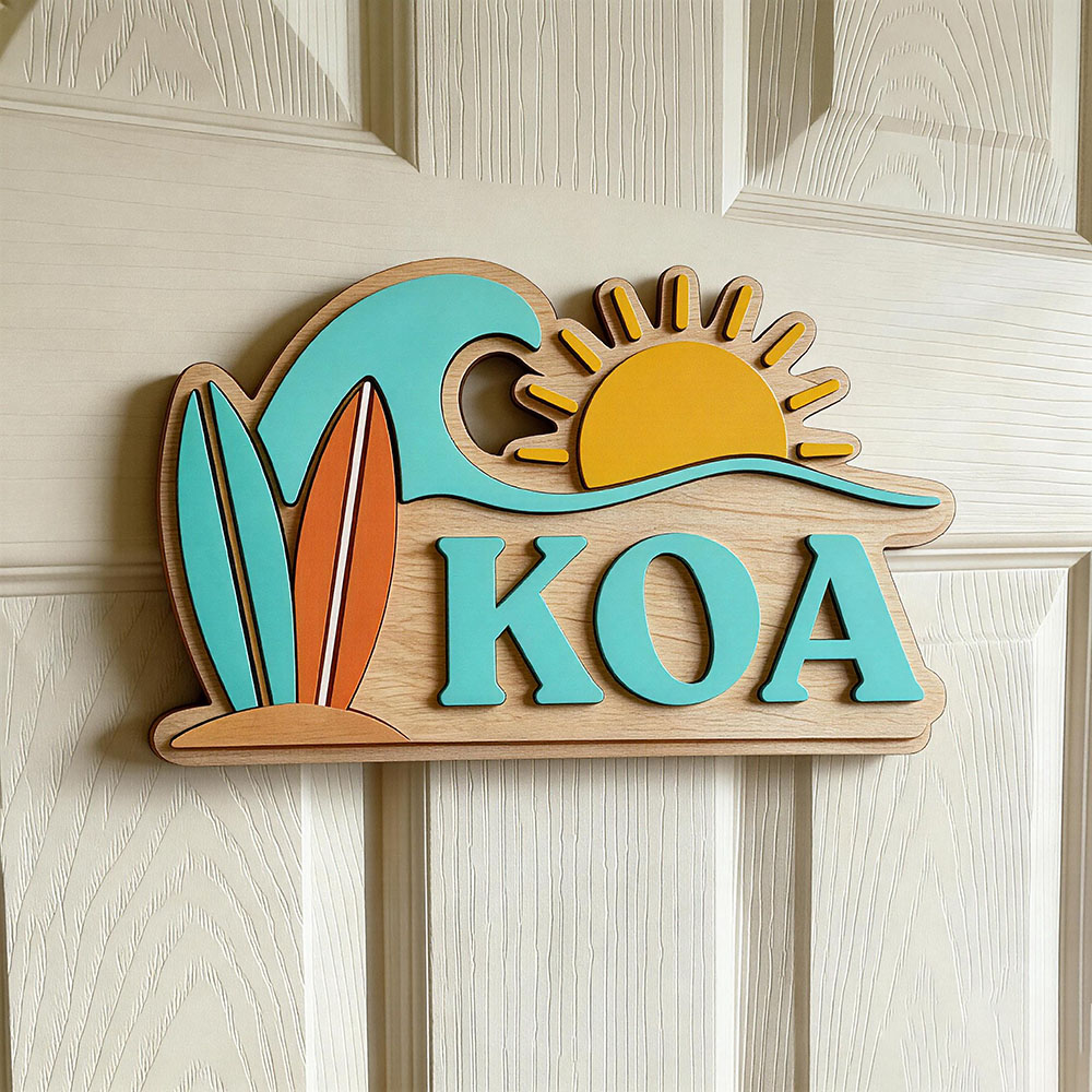 ป้ายประตูไม้ลายคลื่นชายหาดแบบก - Baby Nursery Name Sign บทวิจารณ์และราคา