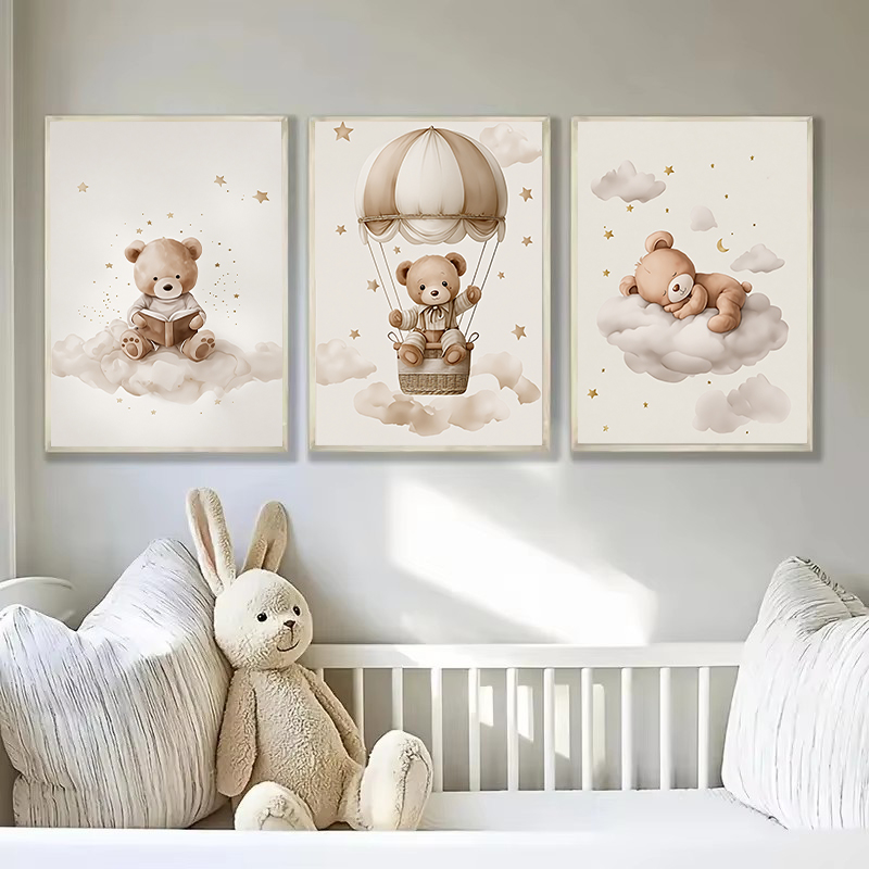 ภาพพิมพ์ผ้าแคนวาสลายหมีเท็ดดี้ - Baby Nursery Images บทวิจารณ์และราคา