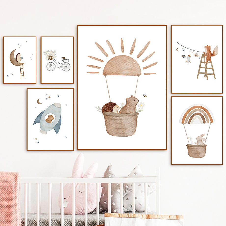 ภาพจิตรกรรมฝาผนังรูปการ์ตูนสัต - Baby Nursery Murals บทวิจารณ์และราคา